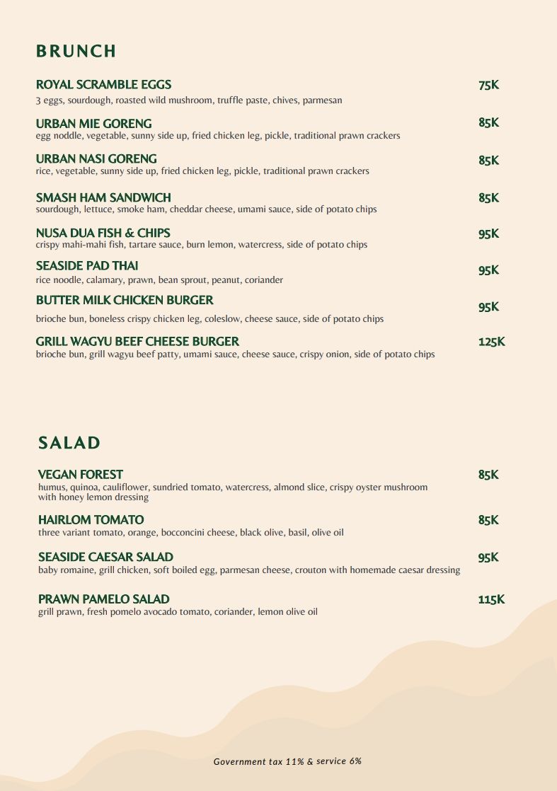 Urban Seaside Restaurant_menu_picture