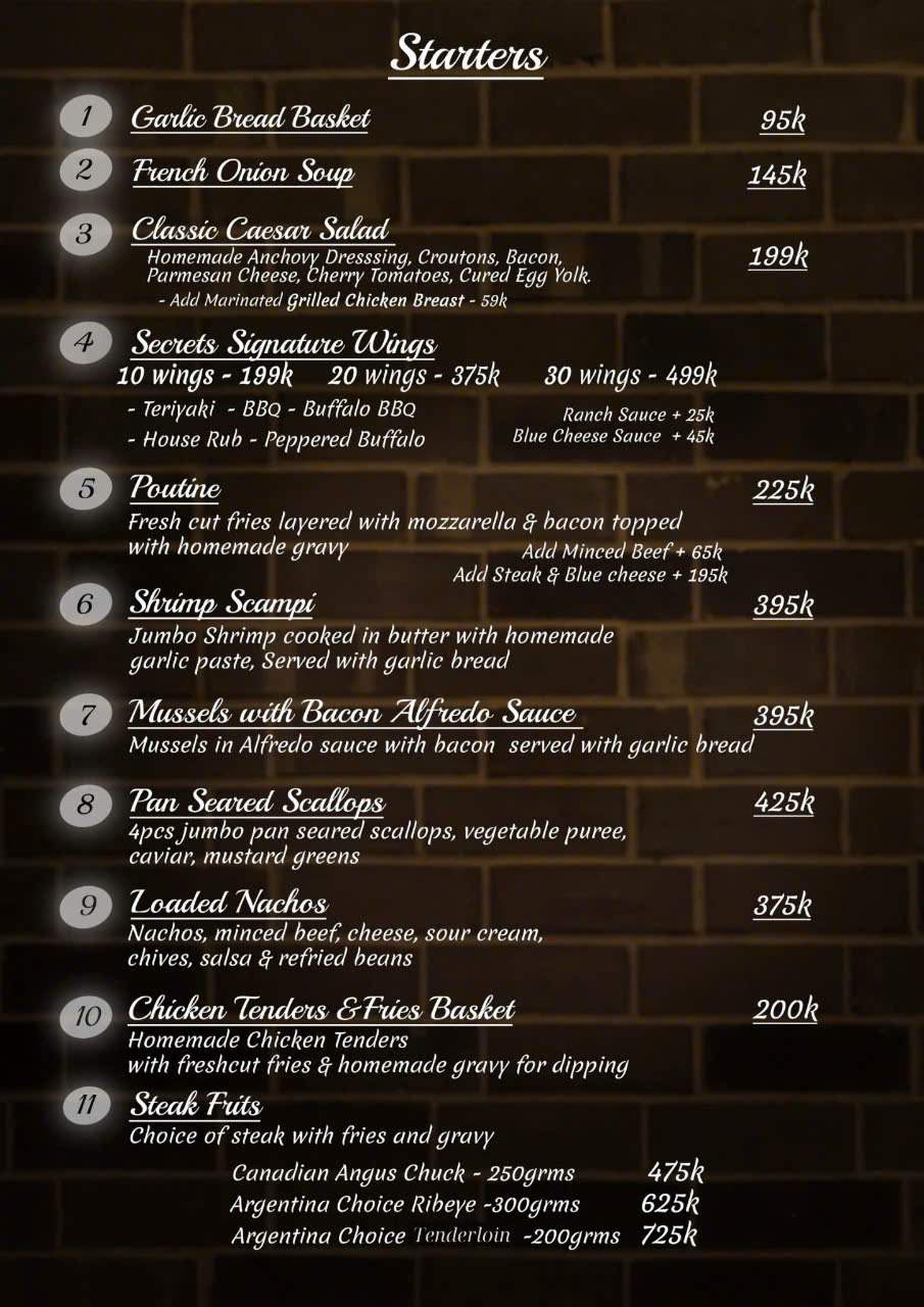 Secrets Bar and Grill - Nha Trang_menu_picture