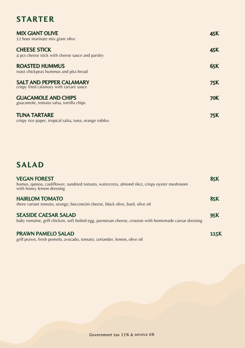 Urban Seaside Restaurant_menu_picture