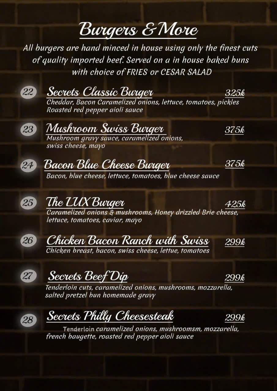 Secrets Bar and Grill - Nha Trang_menu_picture