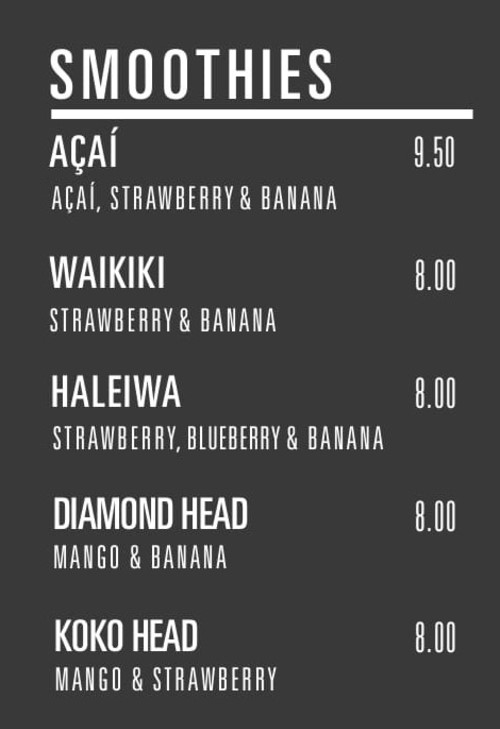 Honolulu Coffee(The Plaza)_menu_picture