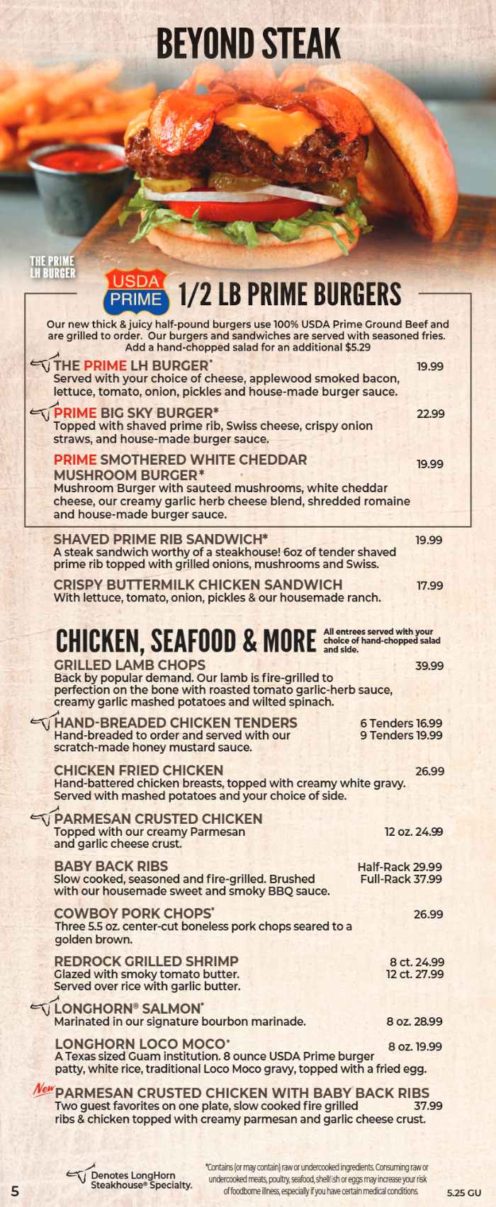 LongHorn Steakhouse_menu_picture